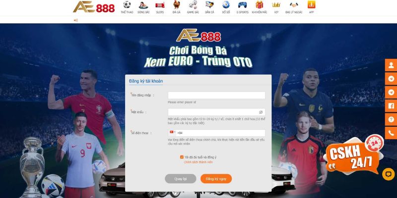 Hướng dẫn đăng ký và bắt đầu chơi tại AE888 nhanh chóng